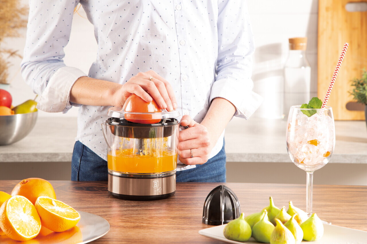 Storcator electric de citrice Berlinger Haus, Rose Gold, 40W, 700 ml, plastic/inox, roz/transparent - imagine 7